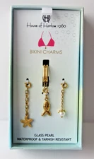 House of Harlow 1960 BIKINI CHARMS Starfish, Glass Pearl & Fish Waterproof NEW