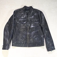 Lucky Brand Bonneville Men's Medium Leather Motorcycle Jacket Handcrafted