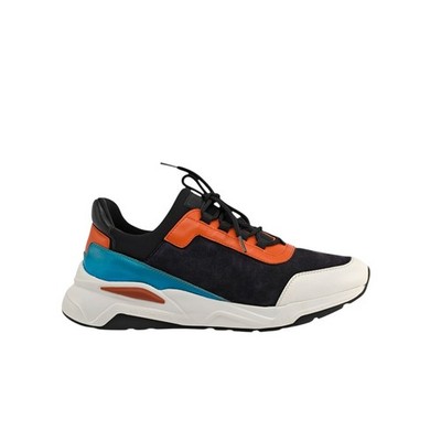 850$ TESTONI ''Cagliari'' Sneaker Shoes Suede + Calf Blue  8 UK / 9 US / 42 IT