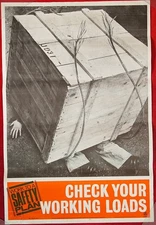 SPLAT! CRATE FALLING ON A MAN MONTY PYTHON STYLE! SAFETY PHOTO POSTER 1960s