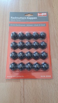 HP Radmuttern Kappen Ralley Caps 19mm schwarz