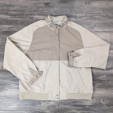 Rambler II Mens L Beige Jacket Cafe Racer Moto Members Only Style Vented Vintage