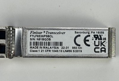 Finisar 25GBASE-SR SFP28 25Gbps 100m Transceiver FTLF8536P5BCL SR LC MMF 25G