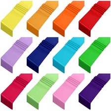 Satin Colorful Table Runners 12x108 Inch Silk Party Chair Sashes 12 Pcs