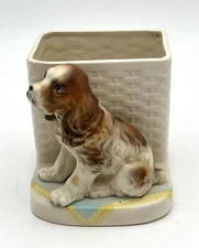 Vintage Lipper & Mann Cocker Spaniel Figurine Dog Puppy  Ceramic Planter Japan