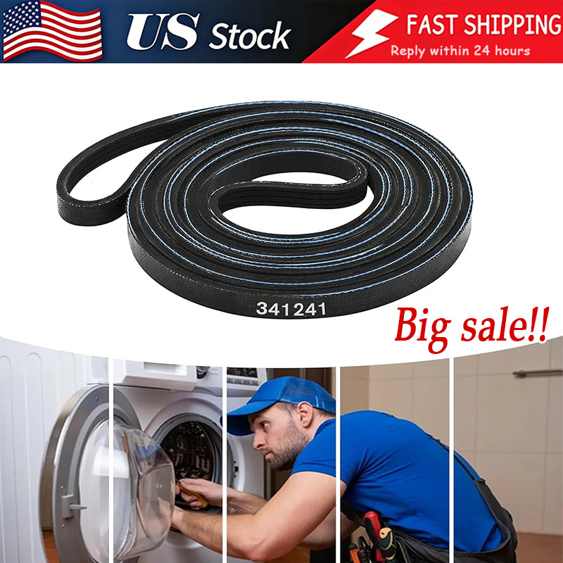 Dryer Drum Belt 341241 Durable Multi Rib Belt For Whirlpool Kenmore KitchenAid