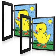 [2-Pack] Kids Frames, 8.5x11 Front Opening Kids Artwork Frames Changeable, Bl...