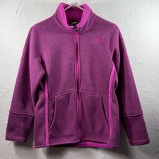 The North Face Girls Large L 14/16 Pink Sherpa Lined Full Zip Fleece Jacket