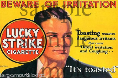 LUCKY STRIKE CIGARETTES WEATHERED BUILDING SIGN DECAL 3X2  MORE SIZES AVAIL