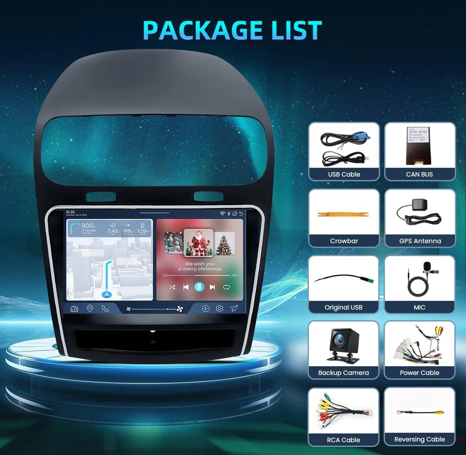 4+64G For Dodge Journey 2011-2019 Android Carplay Car Stereo Radio GPS Navi WIFI - Image 2 of 4