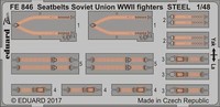 MW22 Eduard FE846 Seatbelts Soviet Union WW2 Fighters Steel 1/48 Zoom SET For