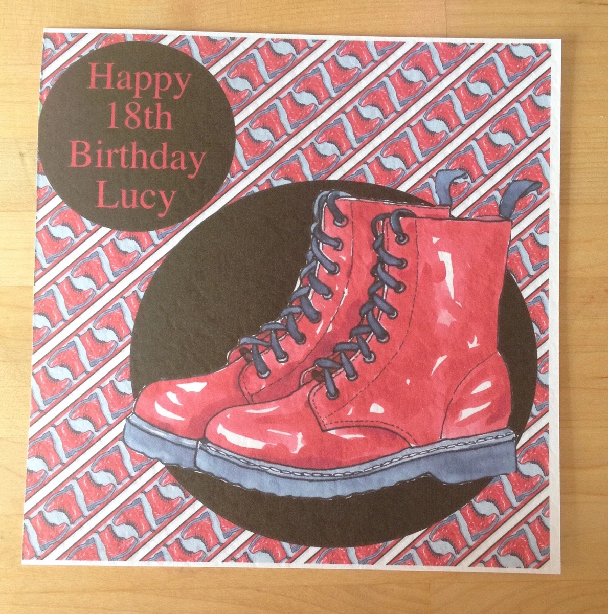 Handmade Personalised Dr Martens Doc Martens Birthday Card