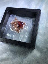 Red Rose Heart Pendant Necklace Christmas Gift Gold Plated