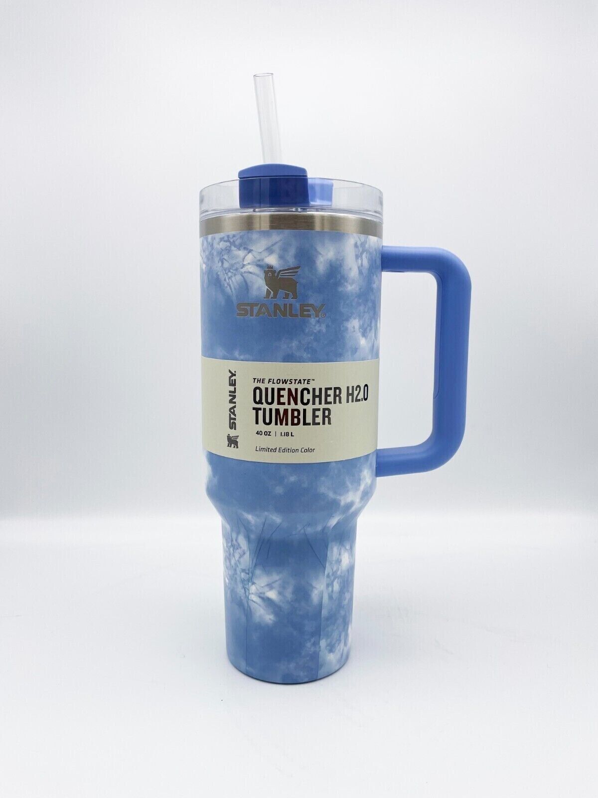 Stanley 40 oz Stainless Steel H2.0 Flowstate Quencher Tumbler Watercolor  Blue