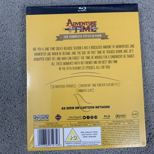 ADVENTURE TIME COMPLETE SERIES 5 Blu-ray 5th Fifth Season Five New Sealed UK R2 - Foto 2 di 2