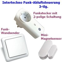 Funk-Abluftsteuerung ITM-200-IT-K2300-YWT-8500 Intertechno 2300 W Fenstersensor