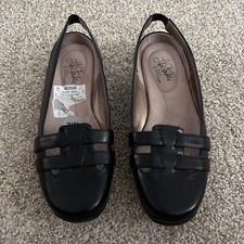Life Stride Danilla Faux Leather Diverse Casual Slip-On Slingbacks Black Size 7W