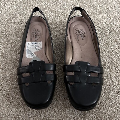 Life Stride Danilla Faux Leather Diverse Casual Slip-On Slingbacks Black Size 7W