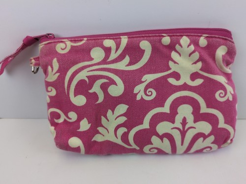 Vera Bradley Small Zipper Bag Pink White Cosmetic Jewelry Storage Classic - Picture 2 of 4