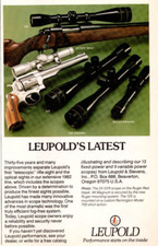 Mira telescópica para rifle Leupold 1982 Beaverton Oregon revista anuncio impreso