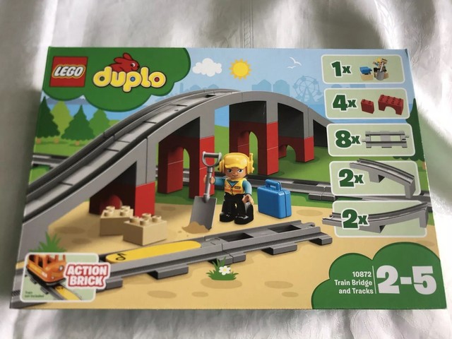 lego 10872 duplo town train bridge and tracks building set