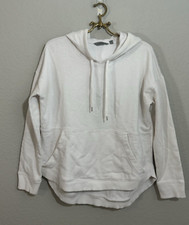 Athleta Hoodie Womens Small White Terry Oversized Pullover Sweater