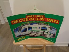 HESS OIL COMPANY 1998 RECREATION VAN TOY TRUCK DANGLER SIGN DISPLAY 3 SIDED
