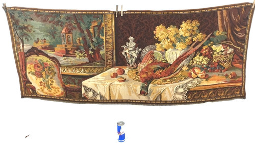 Vintage French Beautiful Goebel Bird Scene Wall Hanging Tapestry 161x68 cm