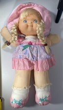 Vintage Fisher Price Puffalump Kids 1992 Blue Eyed Pink Dress Baby Doll Plush