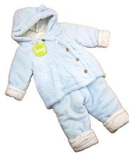 NEU 6 Monate, Baby Plüschanzug, Overall, Winteranzug, Blau, Bärchen, gefüttert