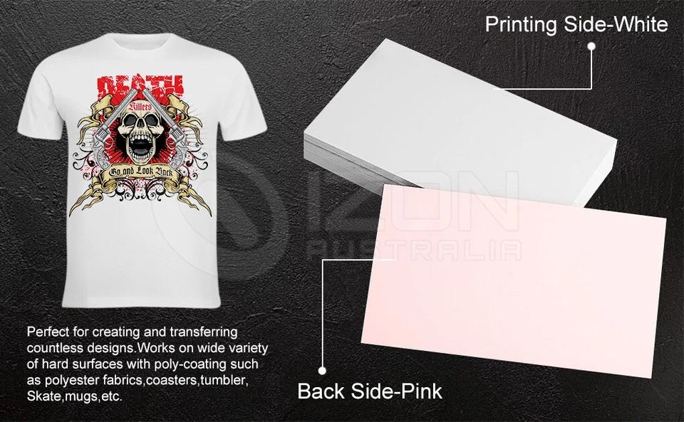 5-100×sheets A3/A4 Heat Sublimation Transfer Paper For Light India Modal T-shirt - image 3 of 4