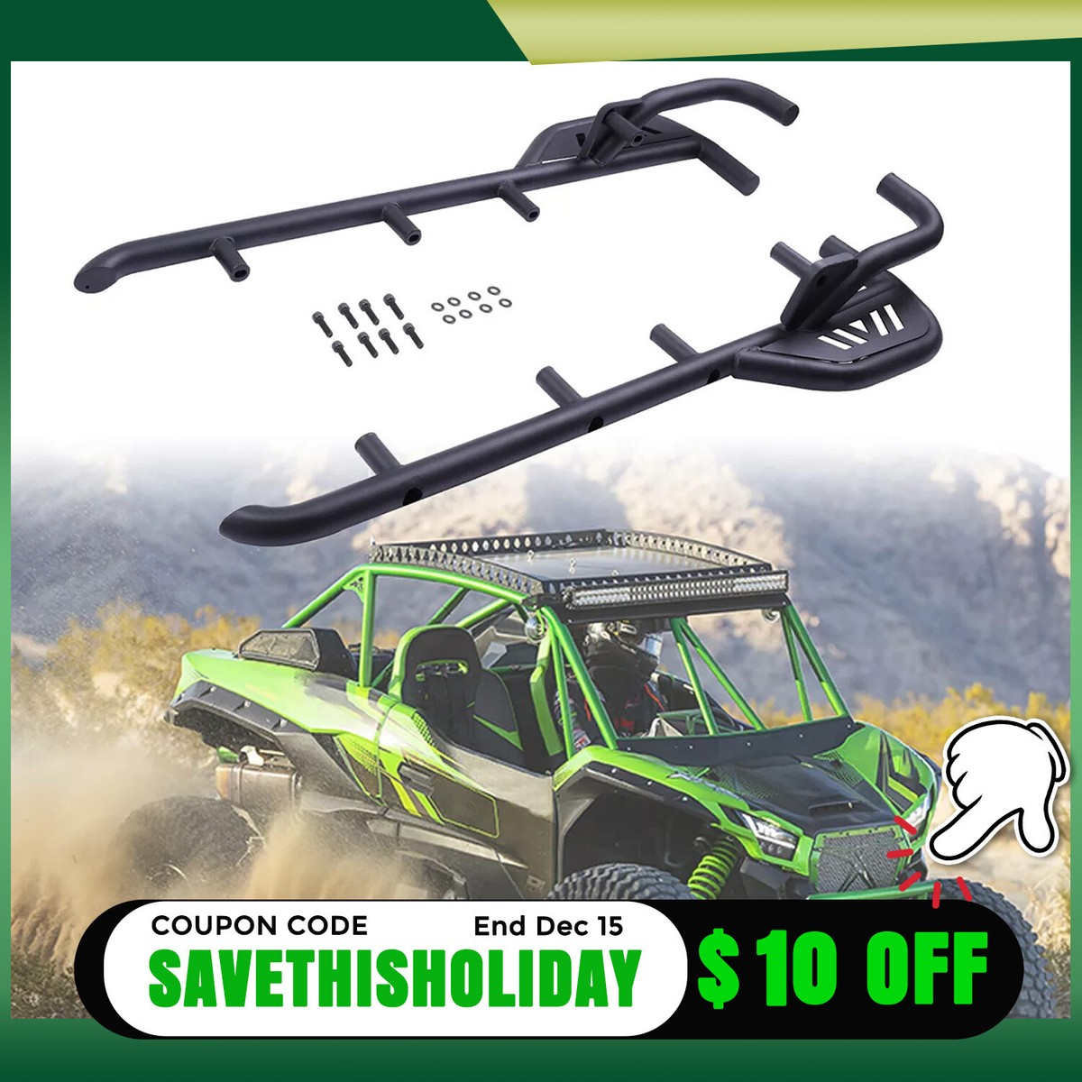 Rock Sliders Side Nerf Bars 2 Door for 20-24 Kawasaki Teryx