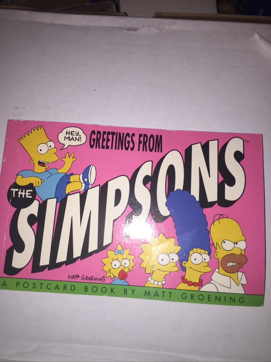 Greetings From The Simpsons A Postcard Book by Matt Groening 1990