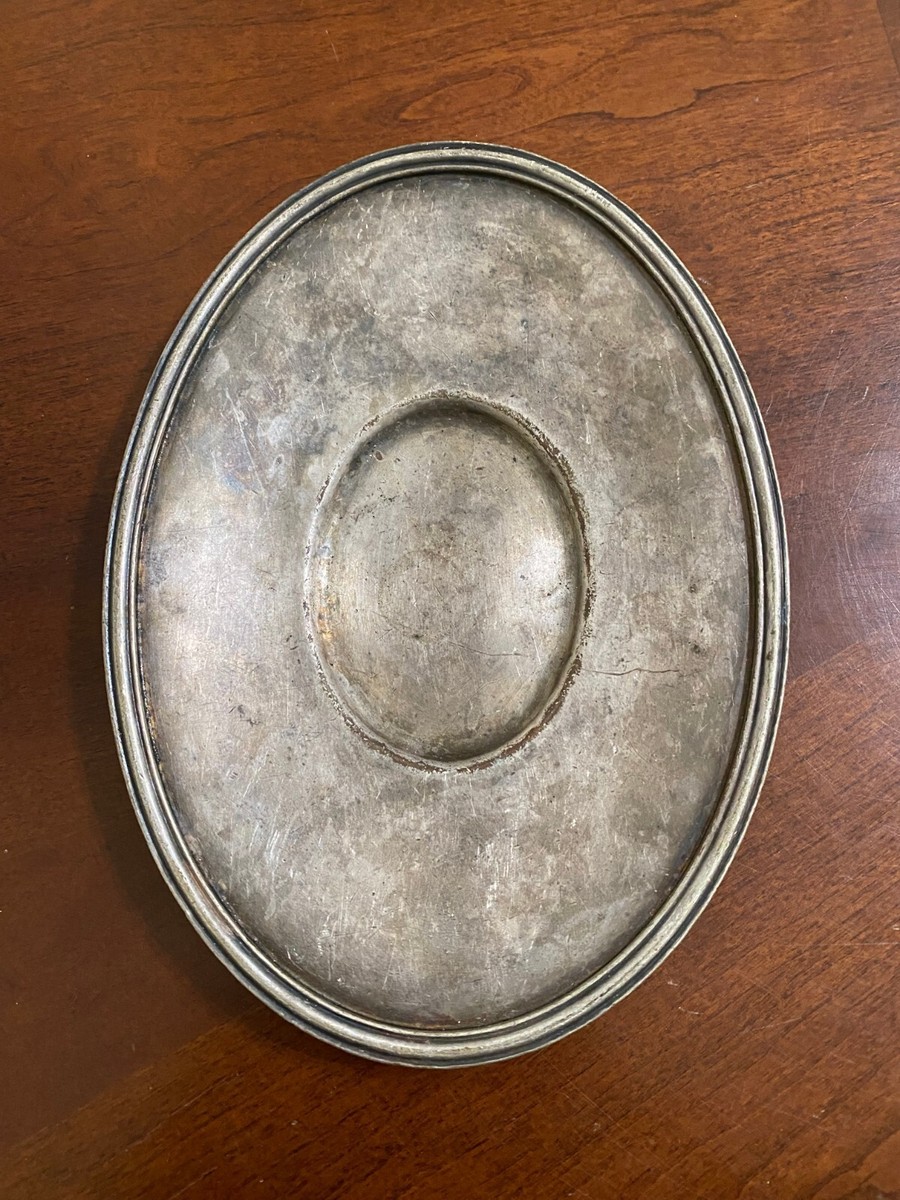 SILVER950 トレイ　129g R. Wallace 0324 Silver Soldered Coin Plate Dish Tray 10oz
