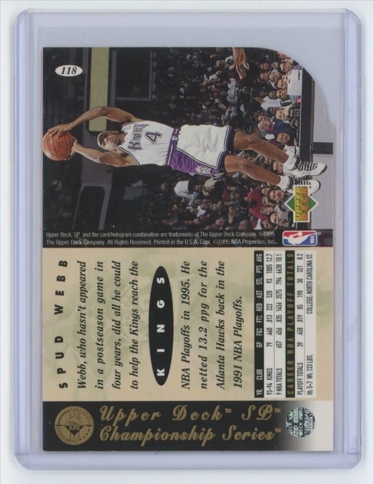 1994-95 Upper Deck SP Championship Series Spud Webb . Atlanta Hawks #118 - Image 2 of 2