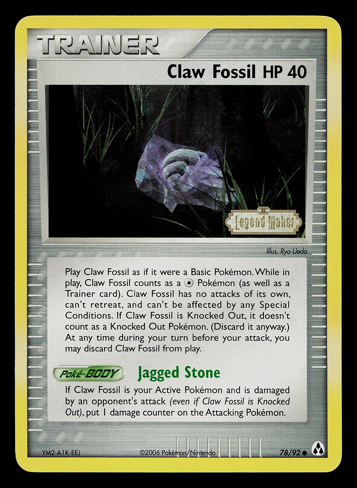 Pokemon Card - Claw Fossil Legend Maker 78/92  Reverse Holo Stamped