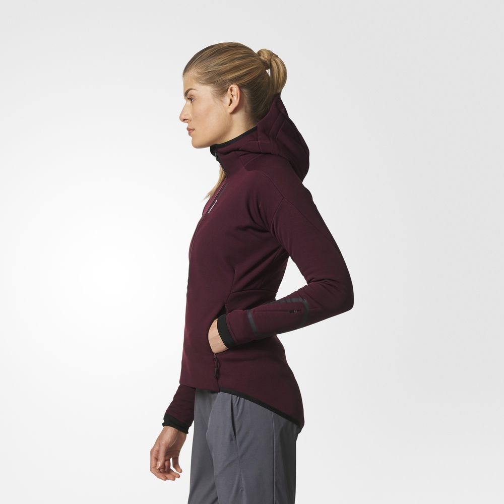 NEW ADIDAS TERREX CLIMA HEAT FLEECE JACKET HOODIE Woman\u0026#039;s Sz MEDIUM in  REDNIGHT | eBay