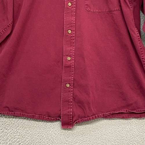 Ariat Shirt Mens Medium Button Up Long Sleeve Western Cowboy Red Twill - Picture 3 of 13