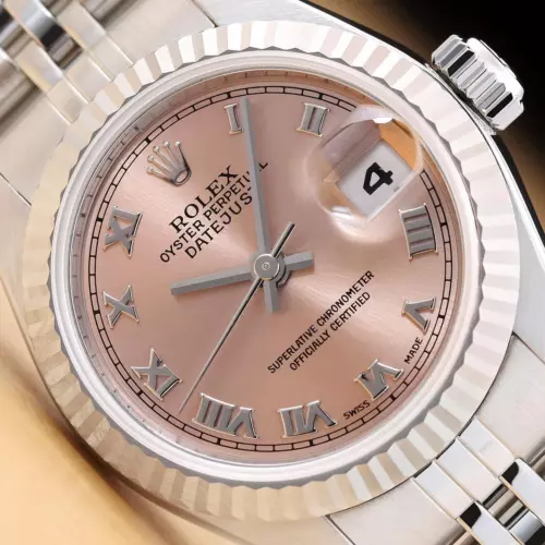 ROLEX LADIES DATEJUST 79174 SALMON ROMAN DIAL 18K GOLD STAINLESS STEEL WATCH