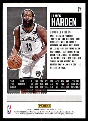 2020-21 Panini Contenders James Harden Brooklyn Nets #94 | eBay