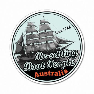 Resetting Boat People Australia Sticker Aussie Car Flag 4x4 Funny Ute ...
