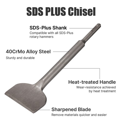 75x160/250mm SDS Plus Tile Removing Bolster Chisel Shovel Electric Hammer Bit - Picture 5 of 13