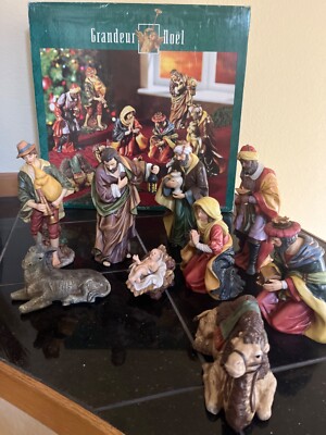 Grandeur Noel Nativity 1999 9pc Set, Selection, Replacement Pieces, Nice!