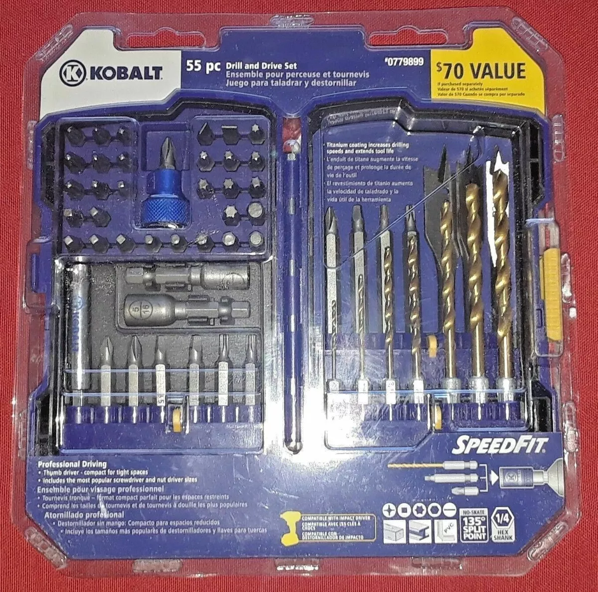 Kobalt drill and drive set clearance