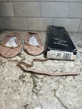 CAPEZIO BALLET DANCE SLIPPERS SHOES PINK NOS NIB FABRIC SZ 6w