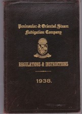 P&O Steam Navigation Company Rules & Regulations 1938