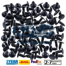 100X For 8mm Bumper Clips Auto Car Hole Plastic Rivets Fastener Fender Push Pin 