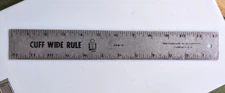 Vintage Fairgate Cuff Wide Rule 1-3/4" X 12", 104-P Cuff-Width Ruler