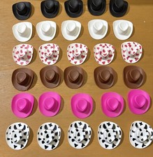 30PCS Plastic Mini Western Cowboy Cowgirl Hat Cute Miniature Hat for Party Acces