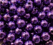 100 pcs Metallic Purple Loose Artificial Plastic Pearls 12mm Round Craft Beads